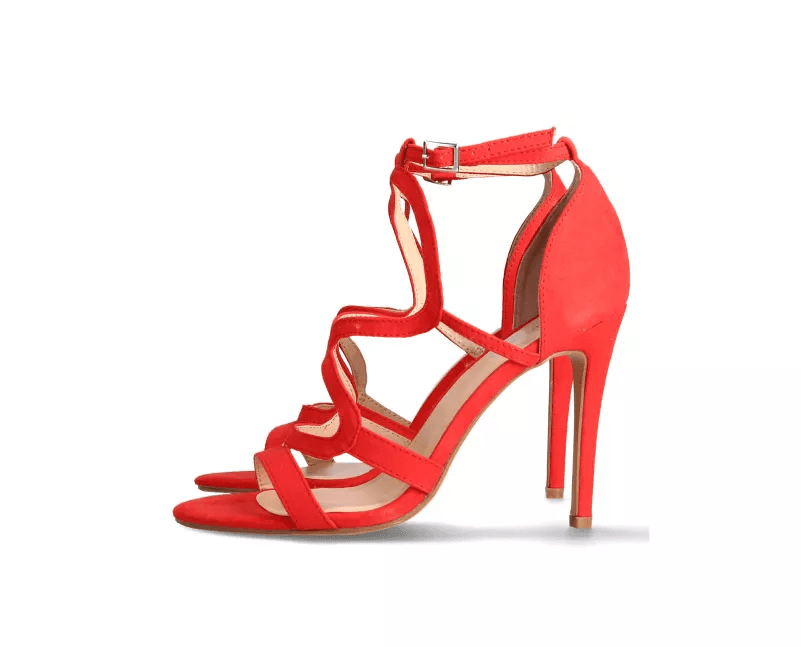 Sandales à talons rouges