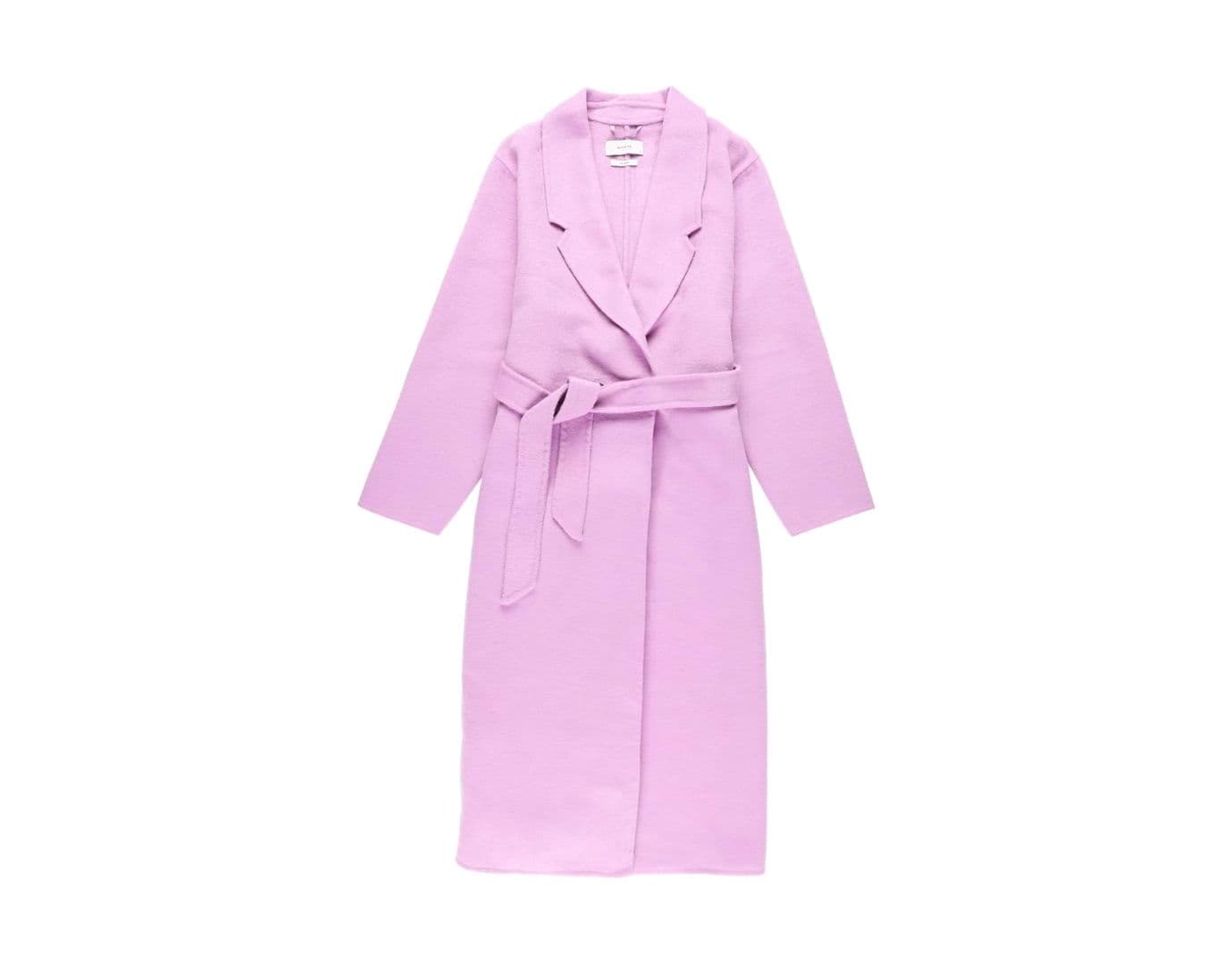 Manteau portefeuille ceinturé lavande pour femme
