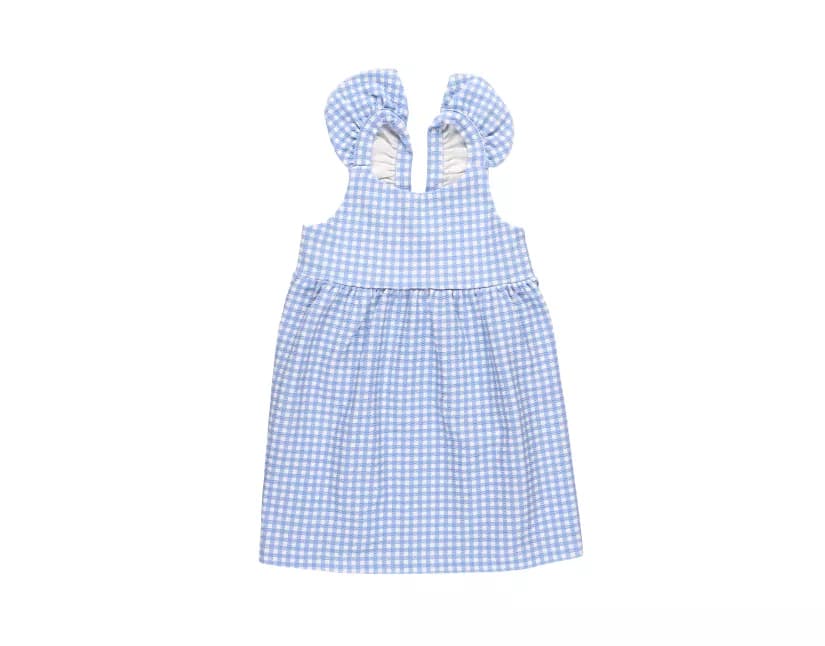Flat lay d’une robe bleue