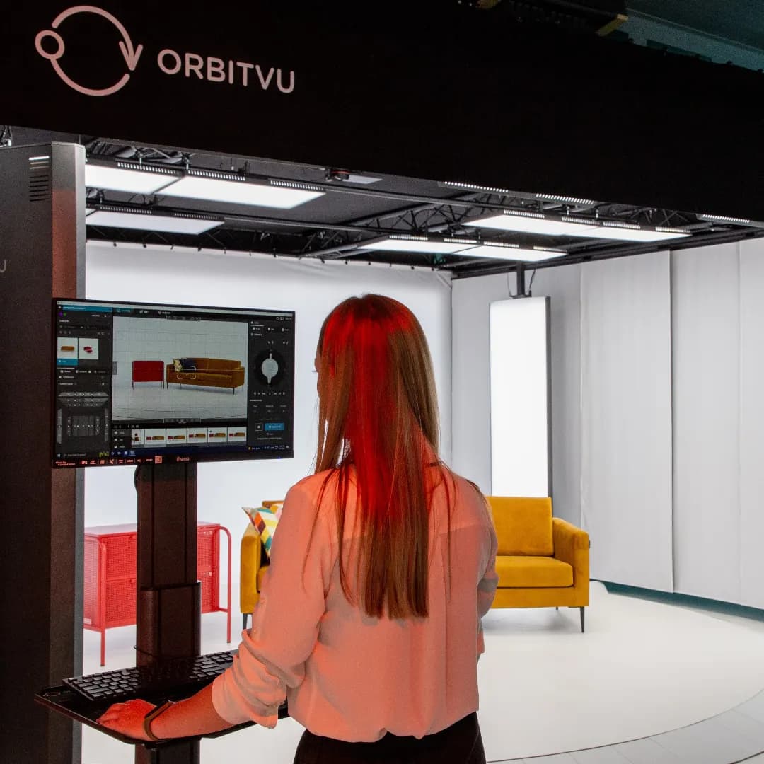Workflow de studio photo meuble Orbitvu avec opérateur