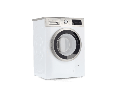 Lave-linge frontal blanc argenté