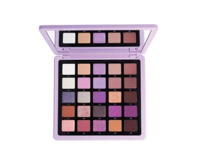 Grande palette de fards à paupières violets avec miroir