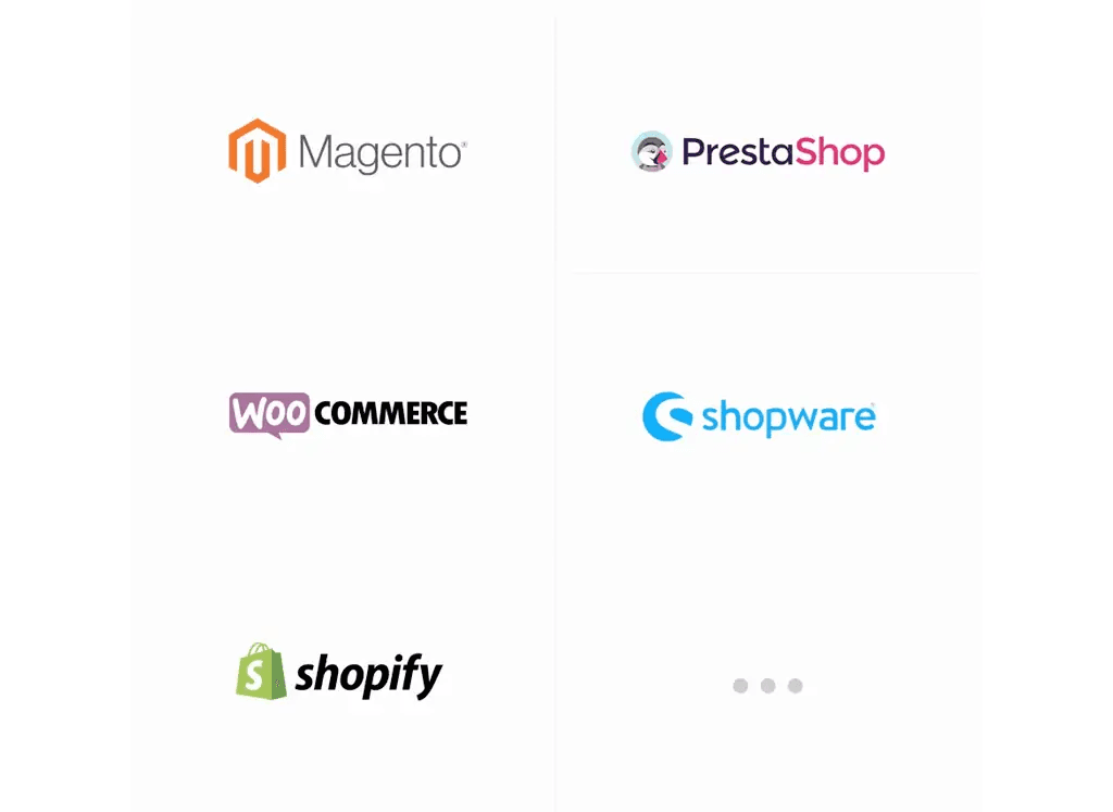 Logos d'intégration de plateformes e-commerce