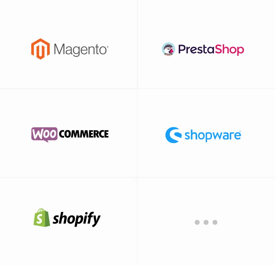 Logos d'intégration de plateformes e-commerce
