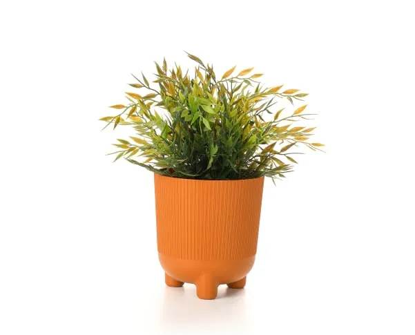 Packshot de pot de fleurs orange