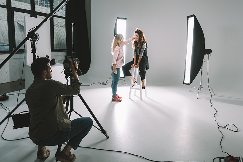 Travail dans un studio photo - exemple