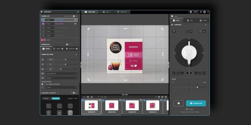 Capturez vos produits et ouvrez l'Edit tab dans Orbitvu Station