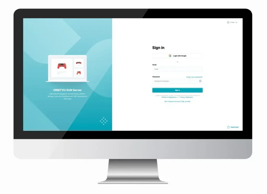 Écran de connexion serveur sur moniteur de bureau