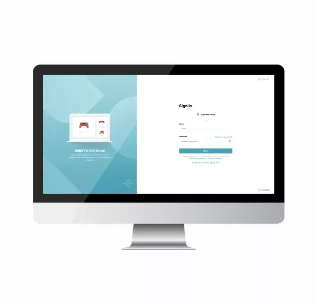 Page de connexion du serveur Orbitvu SUN