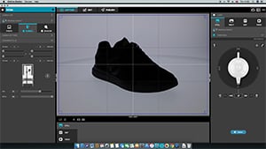 Allumez l'arrière-plan - logiciel pour image 360 ​​- chaussure de sport noire