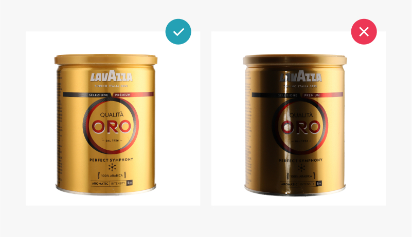 good and bad example of product image lighting