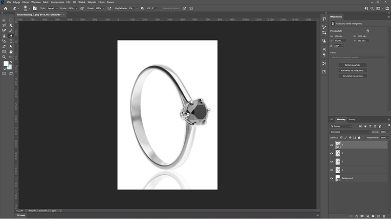 Technique d'empilement de focus telle qu'appliquée dans Photoshop
