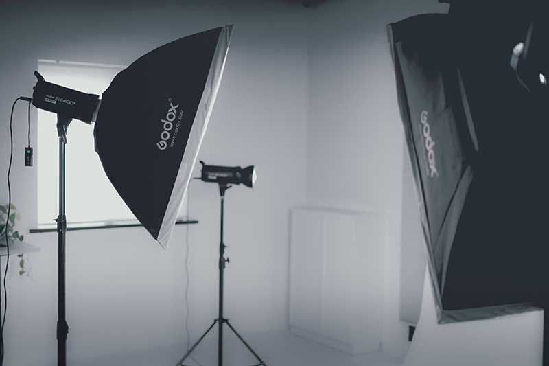 studio photo - Lampes avec diffuseurs de lumière
